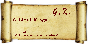 Gulácsi Kinga névjegykártya